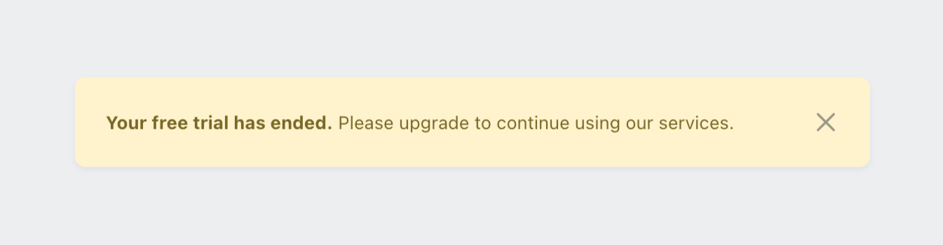 An important message that the user should not miss.